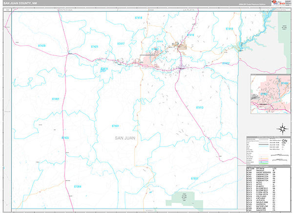 San Juan County, NM Wall Map